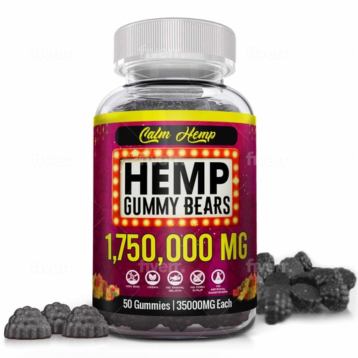 [BRSRAZANBUMRUAD2] Organic Hemp Gummies Neuropathy Support High Potency - Vegan Extra Strength Hemp Oil Infused Nerve Pains, Supplement Gummy Capsules Bear Edibles Omega 3-6-9 Vitamin B2 Made in USA