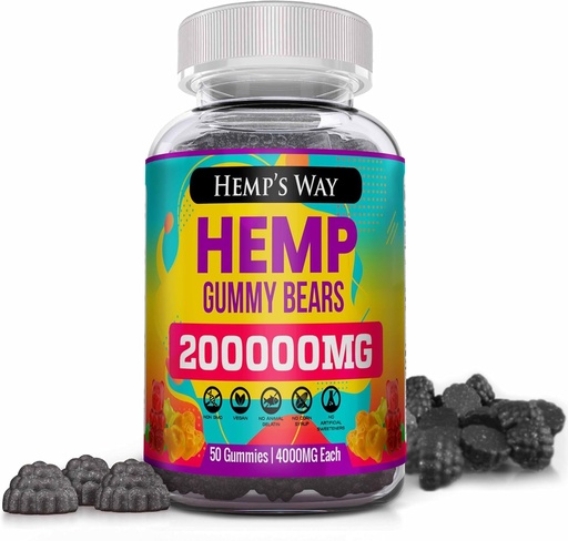 [BRSRAZDQOQIBYCIV] Natural Hemp Gummies 1 Pack High Potency - Vegan Hemp Oil Infused Supplement Edibles Performance L-Theanine GABA Ashwagandha Focus Calmwell Bloom Favorite Gummy