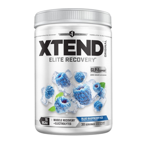 [BRSWIHQIB4DR2FTE] Xtend Original BCAA Powder, 7g BCAAs and 2.5g L-Glutamine for Muscle Recovery Hydration and Lean Muscle, Sugar Free Intra and Post Workout Drink with Electrolytes, Blue Raspberry Ice, 30 Servings
