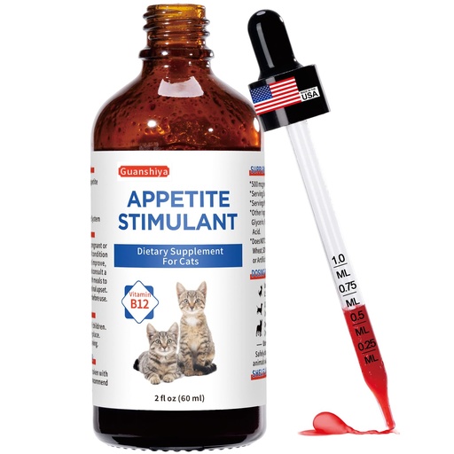 [BRSREEIPCANWGCQ2] Cat Appetite Stimulant - Methylcobalamin B12 Liquid Supplement - Boost Appetite, Energy & Weight gain - 60ml