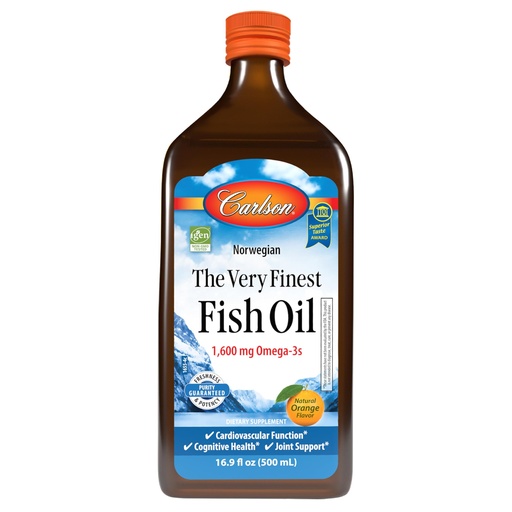 [BRSWIYYFAV5G2CQV] Carlson - The Very Finest Fish Oil, 1600 mg Omega-3s, Liquid Fish Oil Supplement, Norwegian Fish Oil, Wild-Caught, Sustainably Sourced Fish Oil Liquid, Orange, 16.9 Fl Oz