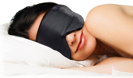 [BRSWKEY4DMIQK2DK] Dream Essentials Ultra Silk 360 Sleep Mask, Mulberry Silk Blindfold Eye Mask with 2 Fully Adjustable Straps, Thin Profile Night Mask Great for Side, Stomach, or Back Sleepers - Black