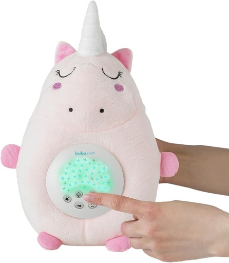 [BRSWGCD5OR6QY2DV] Bubzi Co Sound Machine, Portable Unicorn Soother & Night Light Projector, Comforting Electronic Infant Toddler Sleep Aid & Shush with White Noise