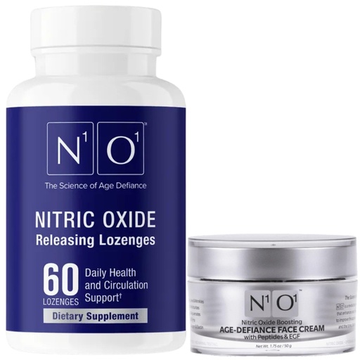 [BRSREFQPO4PGE2A4] N1O1 Nitric Oxide Lozenges Supplement and Face Moisturizer, Heart Health and Skin Care