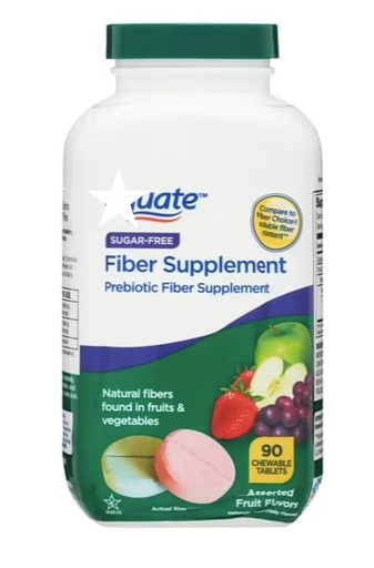 [BRSREFTROQDQMC35] Daily Fiber Supplement Chewable Tablets – 90 Count, Sugar-Free Chews for Women and Men, High Fiber Content, Assorted Fruit Flavors, Chewable Tablets for Adults. (Pack of 1)