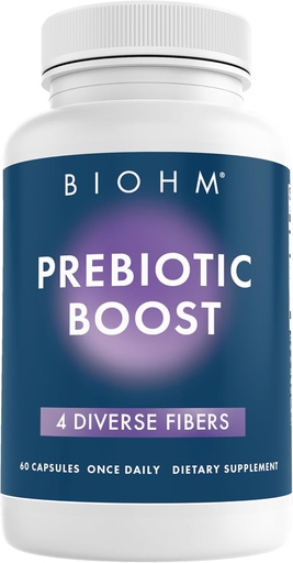 [BRSW2A36AQPBQDL7] BIOHM Prebiotic Fiber Συμπλήρωμα (60 κάψουλες) 4 Diverse Dietary Fibers to Support Probiotic Environment, Helps Gut Health and Immune System, Περιλαμβάνει Inulin & Apple Pectin Powder