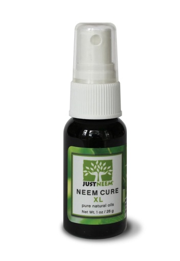 [BRSWGFL2CMIREYDH] JustNeem Neem Cure Oil XL - Natural Neem Oil Blend- Best on Acne, Psoriasis, Eczema, Rosacea, Cold Sores, Toe Nails, Bug and Spider Bites and Other Skin Irritations. With Spray Head. 1 oz