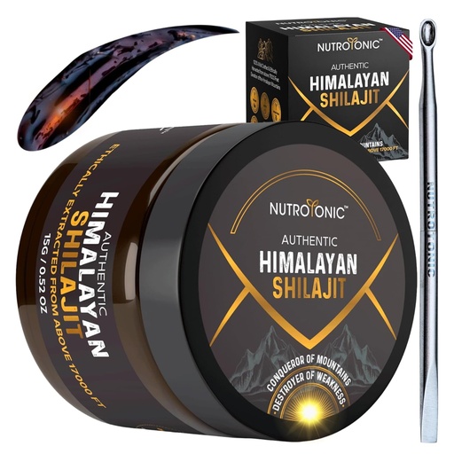 [BRSW2CQ7CMHQI3AZ] NutroTonic® Authentic Himalayan Shilajit | Most Potent 60 Days Sundried - 40X Nano Filtered Pure Himalayan Shilajit Resin | Ethically Wild Crafted +17000 FT | Premium Quality Guaranteed - 60 Servings