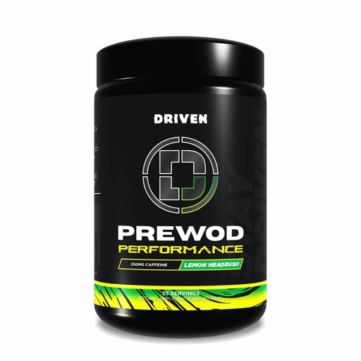 [BRSREYALOIFGAGTX] Driven PREWOD Energy Drink Powder, 25 Servings - Pre-Workout Supplement wit- Boosts Energy, Focus, Strength, & Endurance for High-Intensity Training (Performace, Lemon Headrush)