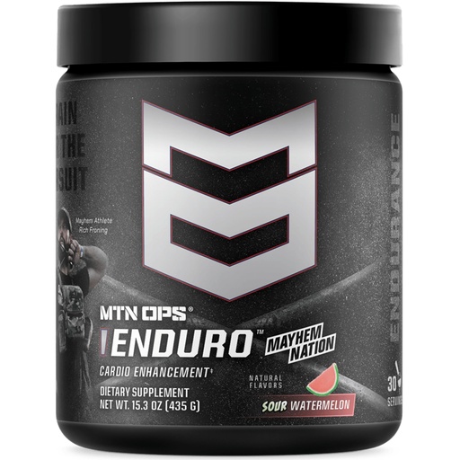 [BRSRGGIKOYARE2TF] MTN OPS Enduro Nitric Oxide Pre Workout Powder Zero Sugar Stimulant Free Preworkout Caffeine Free with L Arginine L Citrulline Pump Formula 30 Servings Sour Watermelon