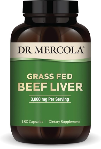 [BRSROHQLCIPAIFLZ] Dr. Mercola Grass Fed Marhamáj, 30 Servings (180 kapszula), 3000 mg Per Serving, Diétás kiegészítés, támogatás Immune Heath, Non-GMO