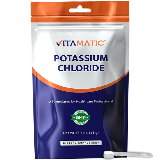 [BRSRGZICDMFAIAY2] Vitamatic Potassium Chloride Powder – 1 Kg (2.2 lb) – Pure, No Fillers, Non-GMO, Gluten Free
