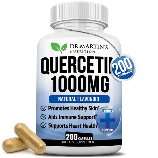 [BRSW2GD4AEMGEA3L] 1000mg Quercetin - 200 Capsules | Immune Support, Antioxidant for Seasonal Sinus Relief & Cardiovascular Health | Maintains Inflammatory & Immune Responses | Men & Women