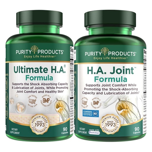 [BRSW2H36CMMAGD3B] Purity Products Bundle - Ultimate HA + HA Joint Formula Ultimate H.A. (BioCell Collagen, Quercetin, Hyaluronic Acid + More) - H.A. Joint for Joint Flexibility, Mobility + More