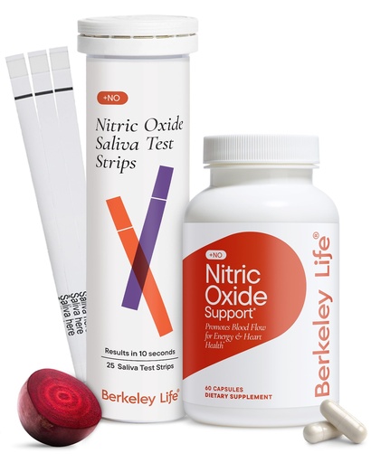 [BRSRGFINAUDW2CTB] Berkeley Life Nitric Oxide Support Supplement & At-Home Testing Strips Bundle (60 Capsules & 25 Test Strips)