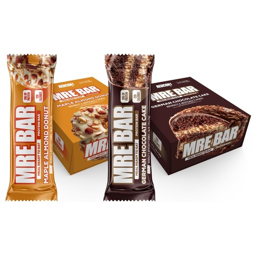 [BRSRGC3QCMPAM3I2] MRE BAR Bundle - Maple Almond Donut & German Chocolate Cake, Protein Bar Bundle