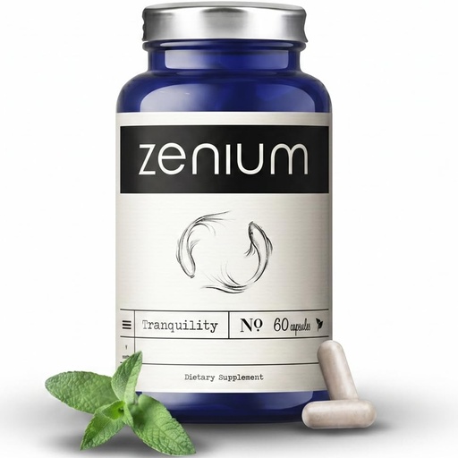 [BRSWYGA5A4CGYE3V] Zenium Stress Relief Supplement Supports Mood & Mental Focus - Feel Calm & Relaxed - Eases Tension & Nervousness - Ashwagandha, Magnesium & L-Theanine - Sarpagandha Inspired - 60 Capsules