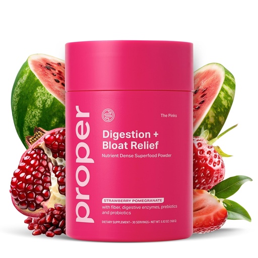 [BRSRABI3OV6BQ3YU] Proper, The Pinks Digestion and Bloat Relief. Drink Mix with Gut Health Probiotics, Prebiotics, Beet Root & Enzymes for Digestive Support. Bloating and Microbiome Supplement for Women and Men