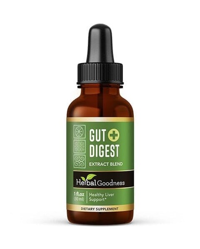 [BRSROAAOCAAWYHYY] Herbal Goodness Gut Digest Plus 1oz – Liquid Digestive & Enzyme Support – Herbal Supplement with Digestive Enzymes, Fiber for Gut Health & Immunity Boost