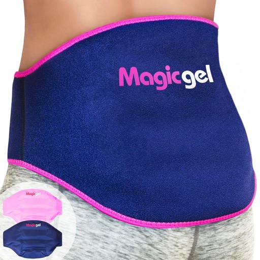 [BRSWGCQYAQPWCAI3] Magic Gel Ice Pack for Back Pain Relief | 2 Pack Reusable Lower Back Wrap for Hot or Cold Therapy | Relief for Lower Lumbar, Sciatic Nerve, Herniated or Degenerative Disc, Coccyx, Tailbone Pain