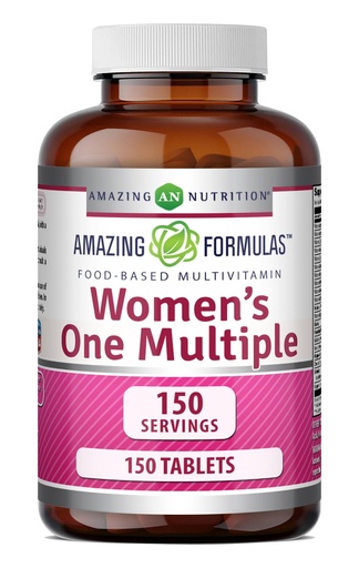 [BRSWIBI3BEIBAEY3] Amazing Formulas Women's One Multivitamin | Food Based | 150 Tablets, 5 Month Supply | Complete Blend of 40 Vitamins, Minerals & Probiotics Supplements | Non-GMO | Gluten-Free | Made in USA