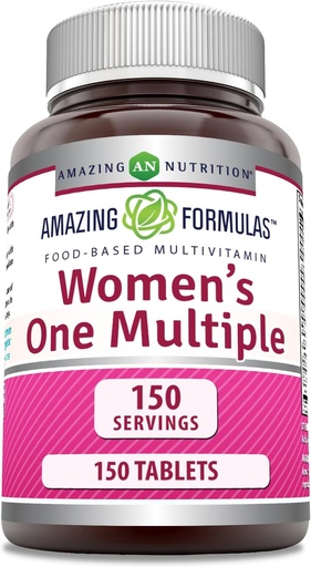 [BRSWIBI3BEIBAEY3] Fantastiska Formler Kvinnors Ett Multivitamin Supplement | Mat Baserat | 150 tabletter | Perfekt Blend av vitaminer, mineraler & Probiotika | Non-GMO | Gluten-Free | Made in USA