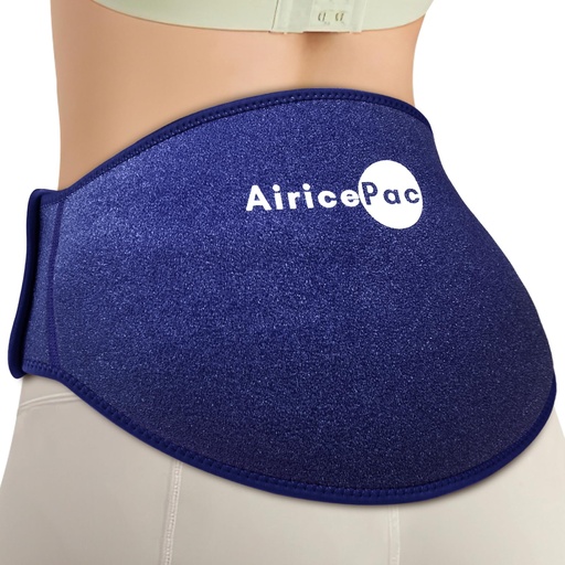 [BRSROAABOQNBYE3O] AiricePac Ice Pack for Back Pain Relief, Reusable Gel Lower Back Wrap, Cold Compress Therapy for Waist Lumbar Injuries, Sciatic Nerve, Herniated or Degenerative Disc, Coccyx, Tailbone Pain Blue