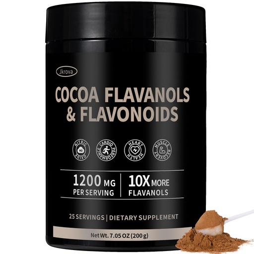 [BRSREAL6BACAECLK] High Flavanol Cocoa Powder – 10X More Flavanols | 1200mg Cocoa Flavanols & Flavonoids – Heart Health, Nitric Oxide, Boost Energy & Endurance | Zero Sugar, 30 Servings