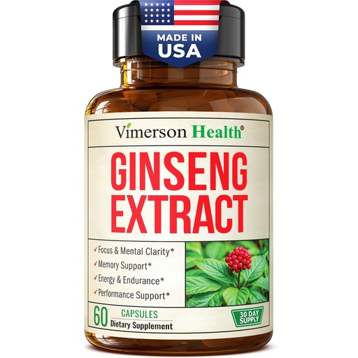 [BRSREGQYOABWOD3K] Panax Ginseng Supplement 1000mg – Korean Red Ginseng Extract for Men & Women – Energy, Focus & Stamina Support – Standardized Full-Spectrum Adaptogenic Formula for Mental Clarity, Performance & Memory