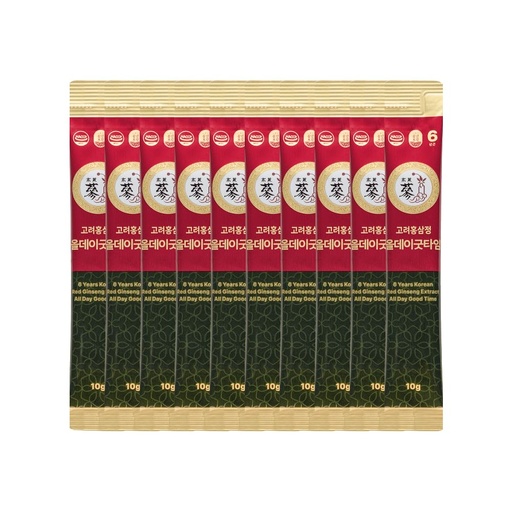 [BRSREYIHBYGWKHI6] 6 Year Korean Red Ginseng Shot - 7mg Ginsenosides - Caffeine Free HACCP 10 Packets