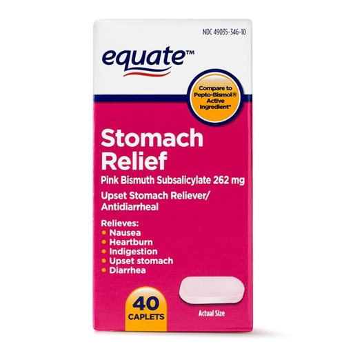 [BRSRGBIQBENGOCTF] Bismuth Subsalicylate 262mg, Upset Stomach Relief Caplets, Multi-Symptom Relief, Compare to the Active Ingredient in Over-the-Counter Medication