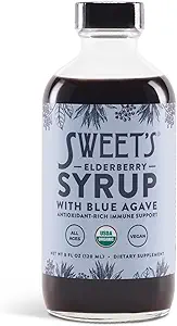 [BRSRAH33B4HBMHQV] Elderberry Syrup with Blue Agave | Immune Support | USDA Organic Certified | Non-GMO | Vegan | Gluten-Free (8 oz)