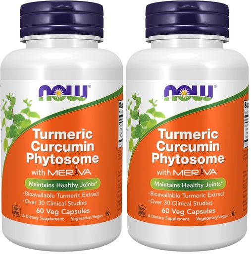 [BRSRGGQKDMBA2E34] NOW Foods Supplements,Curcumin Phytosome,Bio-Enhanced Turmeric Extract,60 Veg Capsules,(Pack of 2)