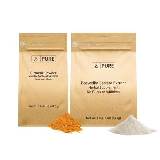 [BRSRO2YCDMBWCAD3] PURE ORIGINAL INGREDIENTS Boswellia Serrata Extract & Turmeric Powder Bundle (1lb), Natural Supplements, No Preservatives