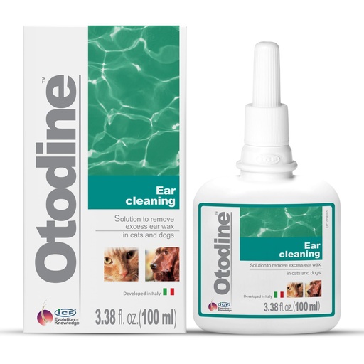 [BRSWIZQDBJYRYYDY] ICF Otodine Dog Ear Cleaner Solution Drops for Itchy Ears, Infections, Head Shaking, Scratching, Wax, Debris & Odor - Tris-EDTA Flush - Gentle & Safe for Cats & Puppies - 100ml