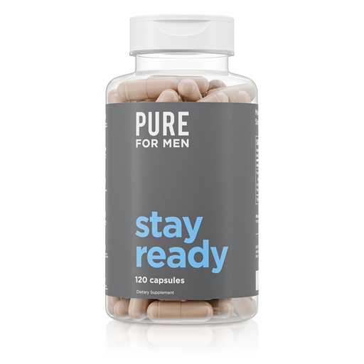 [BRSWGEIQBUIBQCLP] Pure for Men Original Vegan Cleanliness Stay Ready Fiber Supplement | Helps Promote Digestive Regularity | Psyllium Husk, Aloe Vera, Chia Seeds, Flaxseeds | Proprietary Formula | 120 Vegan Capsules