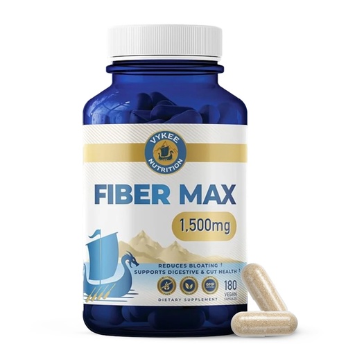 [BRSRAAYFCAMRM3D5] Vykee Nutrition Advanced Fiber Complex – Psyllium Husk, Aloe Vera, Chia & Flax Seed | Vegan, Non-GMO | Supports Digestive Health, Regularity & Gut Wellness | 180 Capsules