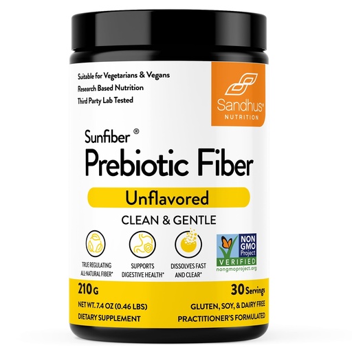 [BRSRMAANBB6QAETU] Sandhu's Prebiotic Fiber Supplement Powder –30 Servings- SunFiber® –Low FODMAP Unflavored Supplement for Digestive & Colon Health –- Gluten Free Powder – Supports Gut Health in Men & Women
