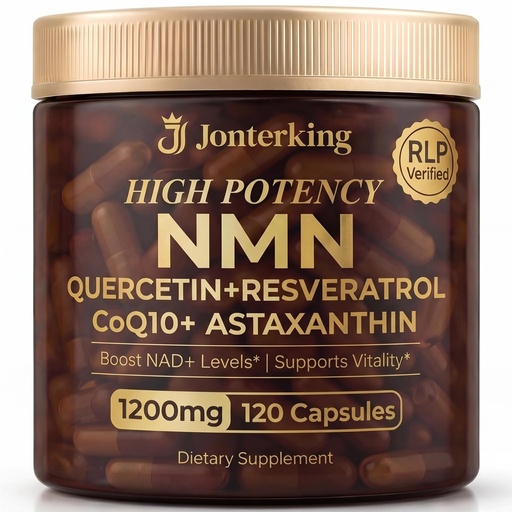 [BRSRGAA7OQAQOHT7] NMN Supplement, 1200mg Per Serving, 120 Capsules, 600mg Beta Nicotinamide Mononucleotide with Quercetin, Resveratrol, CoQ10 & Astaxanthin, NAD+ Support, Cellular Support, Everyday Vitality, 60 Serving