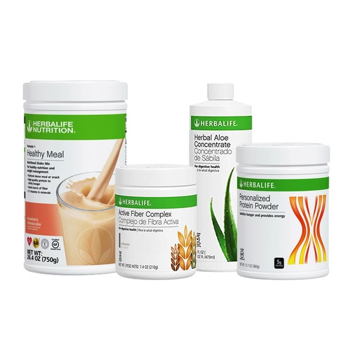 [BRSW2AAZCF6AEFI2] Herbalife Formula 1 Healthy Nutritional Shake Mix (Strawberry Cheesecake 750g) and Active Fiber Complex 210g Combo with Herbal Aloe Concentrate Pint 473ml-PERSONALIZED Protein Powder 360g