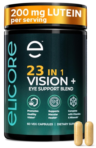 [BRSRAAL5AEOR6F3A] Premium Eye Vitamins – 200 mg Lutein and Zeaxanthin Supplement – Clear Vision & Eye Health Support* – 23 in 1 Complex with Lutein, Zeaxanthin, Vitamins & Minerals – 60 Veg Caps