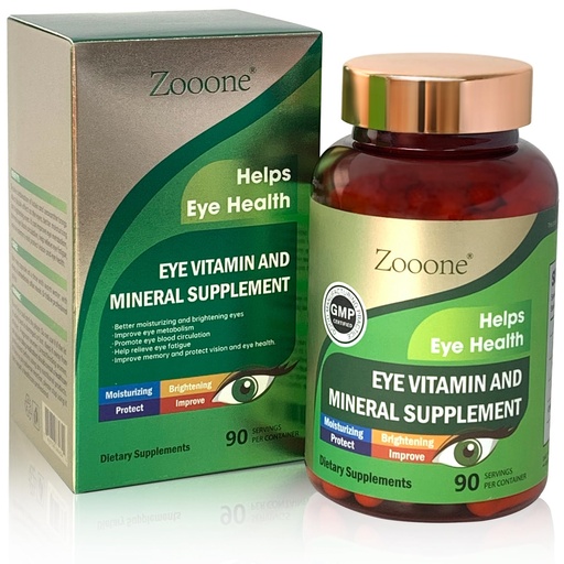 [BRSREYAQCMJWGETV] Zooone Lutein Eye Vitamins Supplement 90pcs, Lutein & Zeaxanthin for Women Men to Against Macular & Dry Eye, Multivitamin for Vision & Ocular Health with Zinc, VC, VE