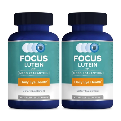 [BRSREGI6OEFRG236] Focus Lutein for Eyes with Meso-Zeaxanthin, Eye Vitamin Supplement, 120 Count, 120 Day Supply, Daily Vision Support for Digital Screens, Bright Lights, Sunlight, Vegan and Sugar-Free, Made in USA