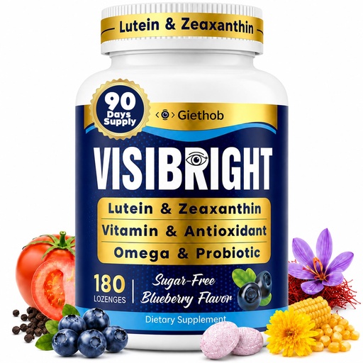 [BRSRGGLQB5YGMH3G] Lutein and Zeaxanthin Supplements, Eye Vitamins, 40 mg Lutein & 8 mg Zeaxanthin with Vitamins A, C, E, Zinc, Omega-3 & 7, Astaxanthin, Bilberry & Probiotics for Blue Light, Eye Health, 180 Count