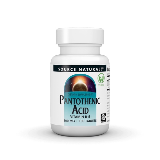 [BRSWIYQEO4BGEF3M] Source Naturals Pantothenic Acid 100 mg Vitamin B-5 Dietary Supplement - 100 Tablets