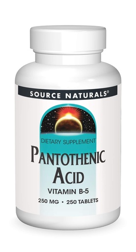 [BRSWIYQPO4PAMCQZ] Source Naturals Pantothenic Acid 250 mg Vitamin B-5 Dietary Supplement - 250 Tablets