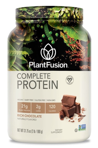 [BRSWIYDYAUEB2DLY] PlantFusion Complete Vegan Protein Powder - Plant Based With BCAAs, Digestive Enzymes and Pea Protein - Keto, Gluten Free, Soy Free, Non-Dairy, No Sugar, Non-GMO - Chocolate 2 lb
