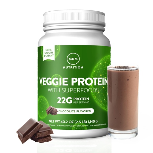 [BRSWIHTQB54QA3T6] MRM Nutrition Veggie Protein with Superfoods - Chocolate Flavored Protein Powder for Women & Men, 22g of Vegan Protein, Amino Acids & Digestive Enzymes, Gluten & Dairy Free - 31 Servings