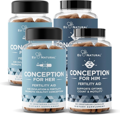 [BRSRE2YLO4NBECLD] Conception for Her & Conception for Him Bundle - Fertility Supplements for Couples - Hormonal Balance, Cycle & Ovulation Support + Sperm Count, Motility & Strength - 240 Vegetarian Capsules
