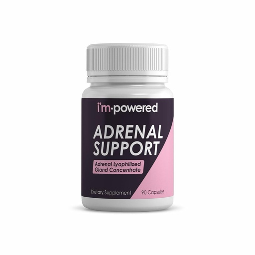 [BRSREYI7C4DQ23A6] I'm Powered Adrenal Support, Natural Glandular Supplement with Bovine Adrenal Tissue, 200mg, 90 Capsules